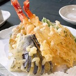 地粉や - 海老と野菜の天ぷら