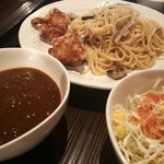 ひやけ - 和風明太スパ鶏唐揚げ添え♪特別メニューのカレーループラス♪♪