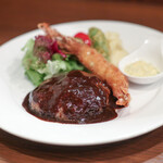 洋食や なかむら - 洋食セット ハンバーグ ＆ 海老フライ☆