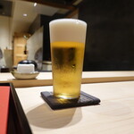 すし昇 - 最初はビール