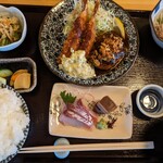 Shikinogochisouya Nagomi - 週替わり御膳。1,000円なり
                        白飯は大盛り無料なのでお願いした
                        めっちゃ美味＆爆盛り