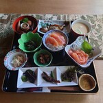 郷土料理 栃洞屋 - お盆の上の料理