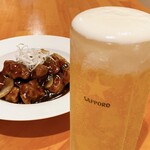 くまねこ食堂 - 生ビール「サッポロ黒ラベル」２杯目