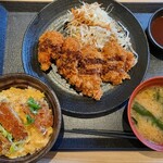 Teishokuya Yotsuba - 鶏かつ定食, ごはんをミニかつ丼に変更