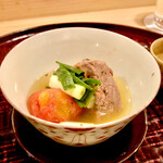 多仁本 - 牛ヒレとフルーツトマト　冷たいだし汁が旨い！