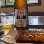 団ぷ鈴 - みたらし団400円　ビール中瓶600円