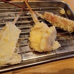 Soba kichi - 長芋・鰆・ウインナーの天ぷら