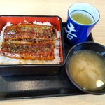 Yoshinoya - 鰻重１枚盛り・ご飯多め＋味噌汁