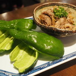 青ヶ島屋 - ピーマンと牛時雨煮