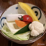 ワインノエビスケ - つきだしの地野菜のバーニャカウダ