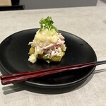 老虎菜 阪神梅田店 - 焼き茄子と蒸し鶏の葱生姜ソース