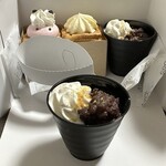 菓子工房 茶菓菜 - きなこプリン、380円×2・ラズベリークリーム、340円・カスタードクリーム、290円