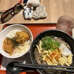 麺家 - ミニ鶏丼セット➕きざみ揚げトッピング追加