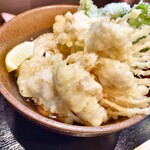 まる博 - かしわ天ぶっかけ（並・冷）