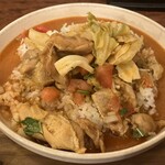 パンチマハル - チキンカレー、ライス