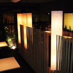 Jidorishunsai Motomi - 間接照明が癒しの落ち着いた空間の店内です。
