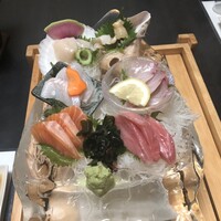 海鮮家 はこだて 本店 - 【北ノ物語】　全9品 　～北の贅沢をプラス～ （5,000円）
                    ◆刺身
                    本鮪・とろサーモン・活帆立・北寄・旬魚二点