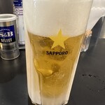 Kouyamembou - 生ビールはサッポロで大きめのジョッキですがあっという間に4分の1くらいに飲んでしまいました。サーバーの手入れがいいのでしょう。美味しかったです。