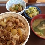 すき家 - おろしポン酢牛丼(大盛)¥450&おしんこセット¥100