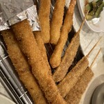串カツ田中 - アスパラ　海老　肉