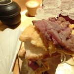 藤家 - 即興！創作料理を作って下さいました！感動！幻の尾崎牛のタマゴサンド！