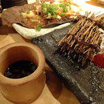 藤家 - 梅肉醤油で！はもの焼きちり付き：780円(2013.09月)