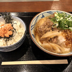 Marugame Seimen - ちょい足しご飯・鮭＆鬼おろし肉ぶっかけ