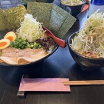 へうげもの - 白湯豚骨ラーメン➕だいたい全部乗せとねぎ飯