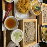Tsukushi - ミニカツ丼+そばセット、とうもろこし単品追加