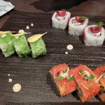 SHARI THE TOKYO SUSHI BAR - 食事、SHARI特製ロール寿司３貫盛り合わせ