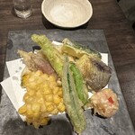 銀蕎麦國定 - 夏野菜の天盛り