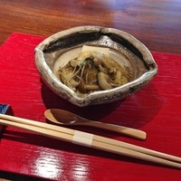 賛否両論 名古屋 - 胡麻豆腐と焼き茄子、茸の煮こごり