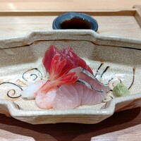 すし てんちじん - お造り（本まぐろ・さわら・甘海老）
