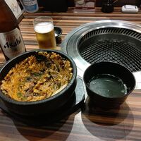 近江牛専門店 万葉 まえだ亭 - ●夕食、単品。中瓶B 750X3+豆ﾓﾔｼ480+近江牛(ｼｬﾄｰﾌﾞﾘｱﾝｽﾃｰｷ100ｇ8800+ﾍﾚｽﾃｰｷ100ｇ6800+ﾊﾗﾐﾊｰﾌ45ｇ1690)+石焼ﾋﾞﾋﾞﾝﾊﾞ1280+ｼﾞｪﾗｰﾄ980=22,280円