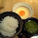 炭火串焼専門店 鶏天 - 卵かけご飯としゃもガラスープ