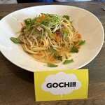 Gochi - サバと水菜のペペロンチーノ カラスミ添え