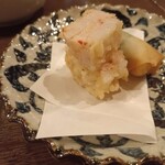 和食 もろ美 - 鮑とチーズの春巻きと海老真薯