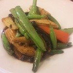 中国麺飯 勇 - ツマミにサッと作ってくださった野菜の豆鼓炒め。感謝。