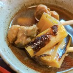 そば処 吉邦 - 焼きネギ　鴨汁