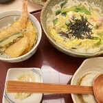 和食麺処 サガミ - 五目きしめん天丼ミニ　1500円