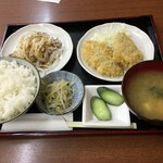 Kameya - 2016/08/20 あじフライ&豚冷しゃぶ定食