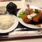 キッチンスズキ - メンチカツ、カニコロッケ、海老フライ盛り合わせ