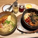 Shi jan - 石焼ビビンバ ミニ冷麺セット・デザート付　1570円