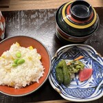 吉川屋 - 食事　玉蜀黍の炊き込みご飯