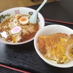 升亭 - ラーメン＋煮かつ丼990円（味玉トッピング）