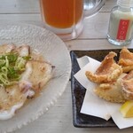 伊豆高原ビール - 左タコのカルパッチョ　右金目鯛の唐揚げ