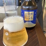 鉄板焼 銀明翠 - 富士山麓ガーデンビール　富士山の形のグラスで
