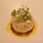 マンサルヴァ - 前菜
      ボタン海老、白アスパラ、レモン