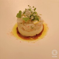 マンサルヴァ - 前菜
                    ボタン海老、白アスパラ、レモン