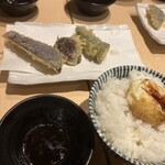 天ぷらとワイン大塩 - 茄子、椎茸、万願寺とうがらし